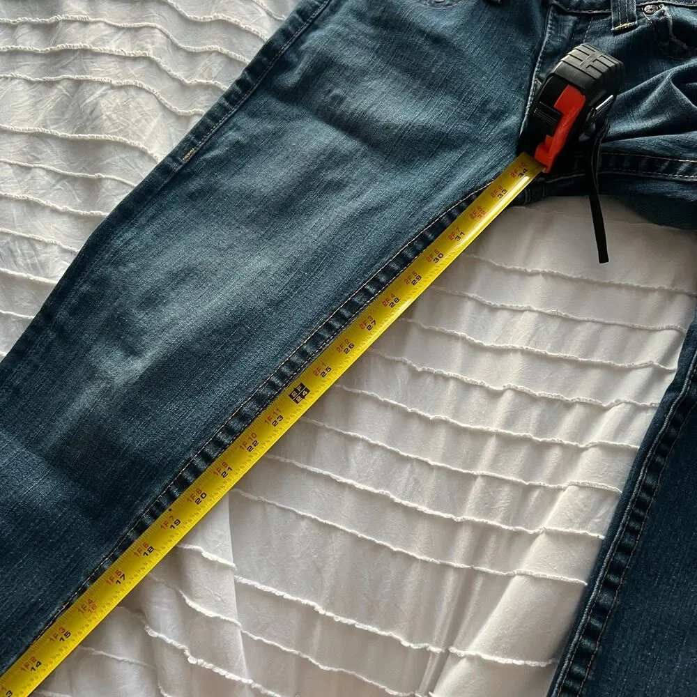 True Religion Jeans Mens 31 Skinny Dark Wash Flap Pocket USA Made Y2K Denim